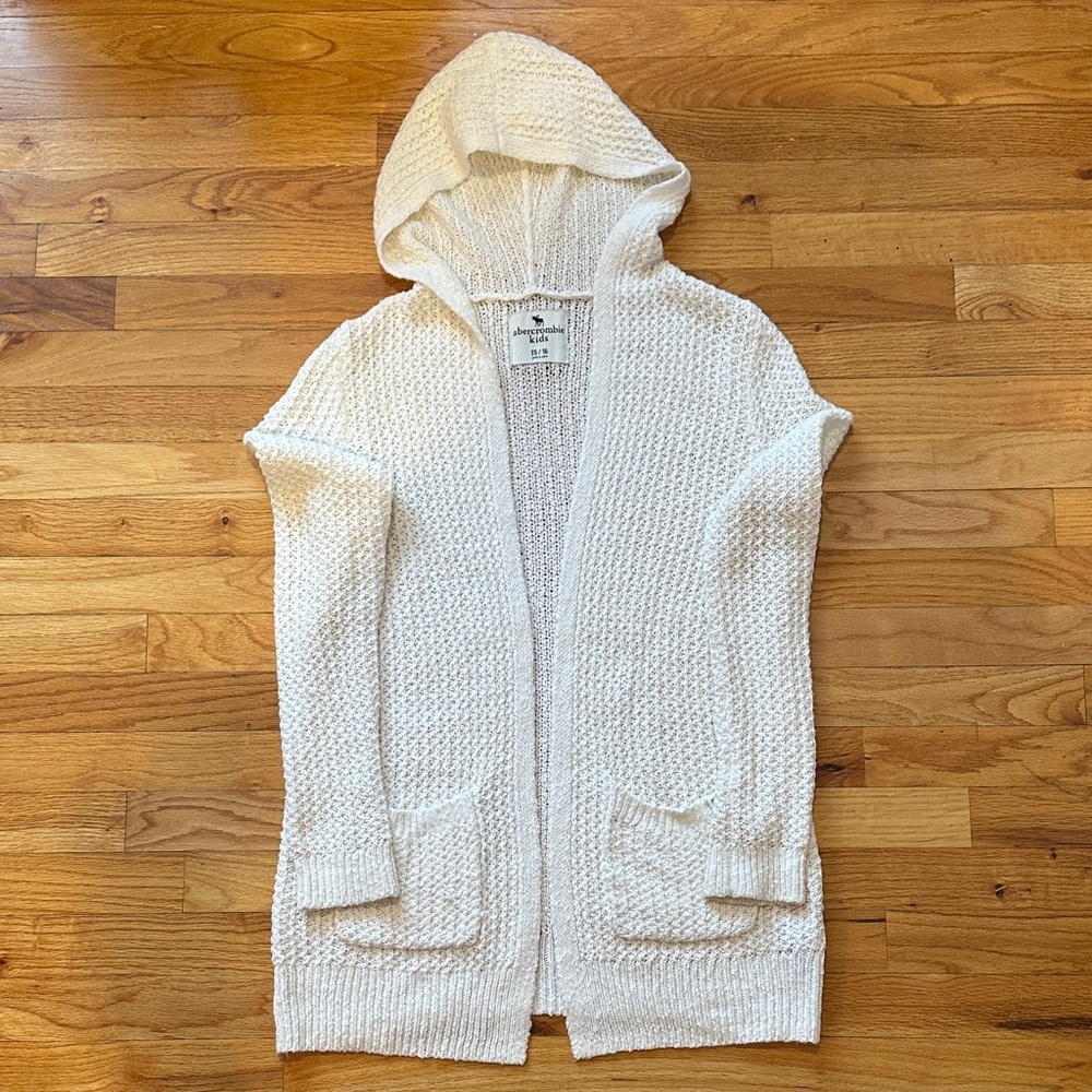 Abercrombie Kids Cream Hooded Cardigan